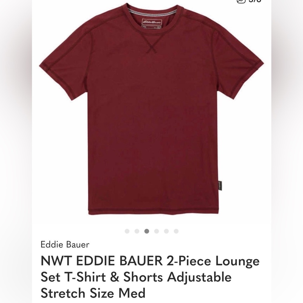 Eddie Bauer Men's 2-Piece Lounge Set in Burgundy - Picture 4 of 7